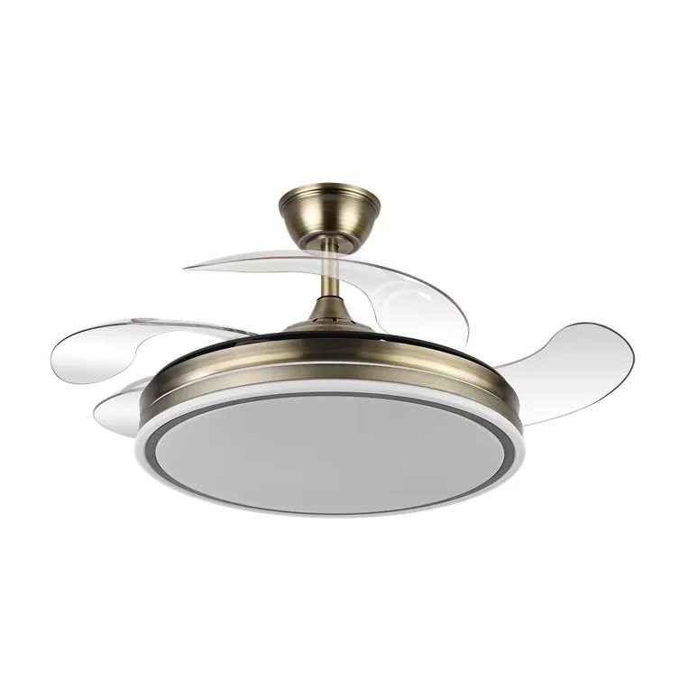 Ventilador bayomo 59w 6980lm cuero 4 aspas desp. 34,5/42x50/107d.3 Color, Dc.remoto+Reg.Intensidad