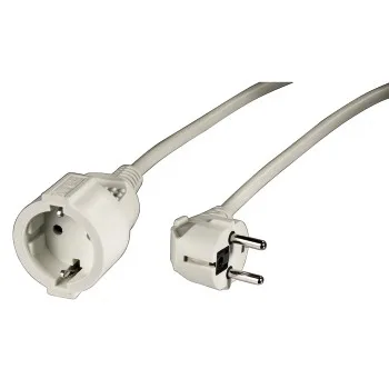 Hama | Cable con enchufe de 5m, seguro, resistente, color blanco.