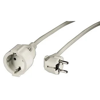 Hama | Cable con enchufe de 10 metros, seguro, resistente, color blanco.