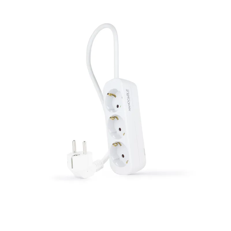 Base Multiple 3 Enchufes Cable 1,4m Blanca 10.38.0003-ns