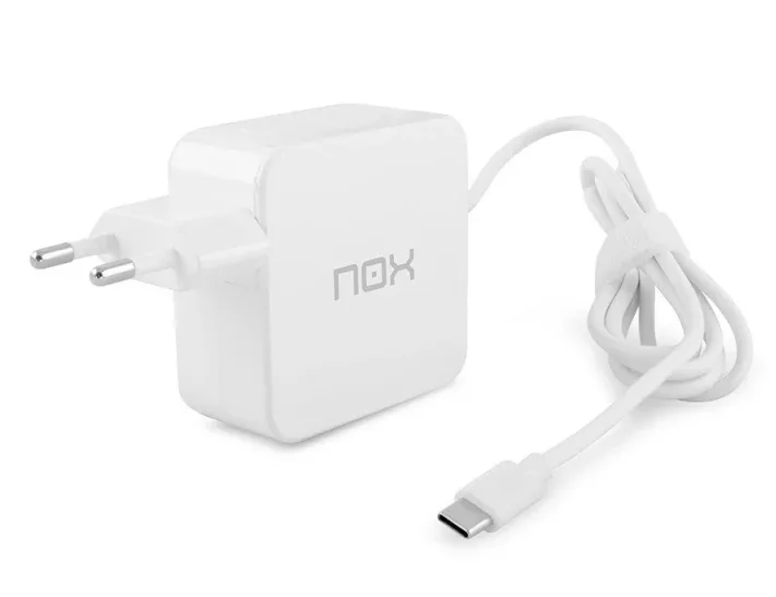 Cargador Universal Nox Plug 5V/3A | 20V/2.25A 45W USB Tipo-C Blanco (NXLITEPLUG45)