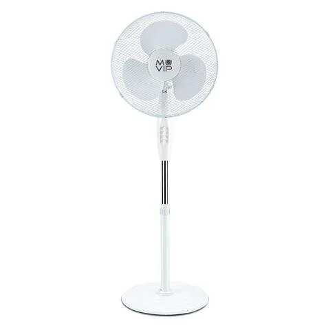 MUVIP Ventilador de Pie 40cm 45W con Base Reforzada - 3 Velocidades, Altura Ajustable y Oscilación 90º para Máximo Confort y Frescura Todo el Día