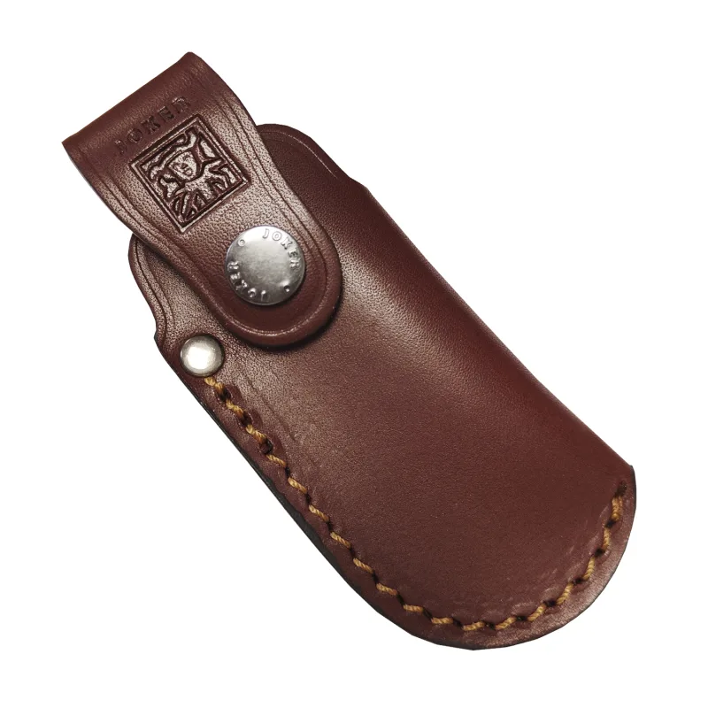 Funda de cuero Joker FB15 para navaja, color marrón, tamaño 125 x 50 mm