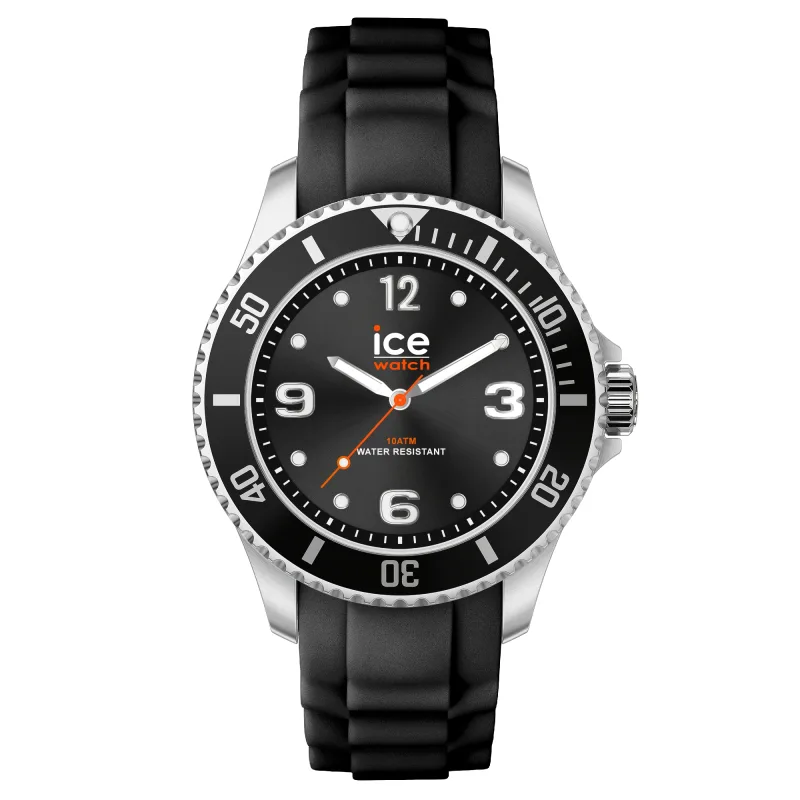 Ice-Watch - ICE steel Black forever - Reloj plateado para Hombre con Correa de silicona - 020360 (Small)
