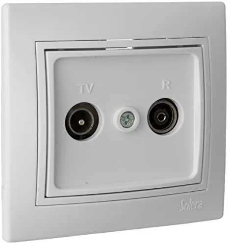 Toma DE SEÑAL para TV Y Radio Color Blanco MONOBLOC 83X81MM S. Europa SOLERA