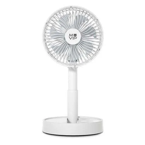 MUVIP Ventilador Portátil Plegable 6" con Batería Recargable, 4 Velocidades, Altura Regulable, Ángulo Ajustable, Potencia 5W, Tiempo de Uso 2.5-12 Horas, Cable de Carga Tipo C Incluido