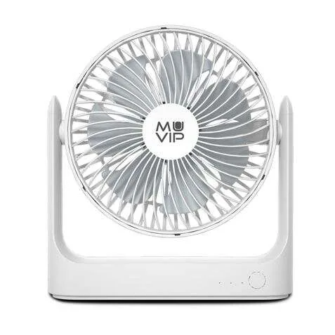MUVIP Ventilador Sobremesa Portátil 6" con Batería Recargable - 3 Velocidades, Ángulo Ajustable 360º, Carga Rápida USB Tipo C, Ideal para Oficina y Hogar