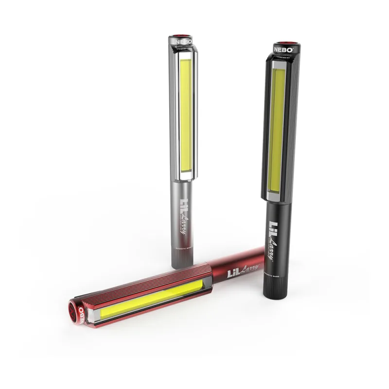 Nebo Lil Larry-Linterna COB 250 LUMENS con Base MAGNETICA-LUZ Emergencia NB6373, 15 x 2 x 2 cm