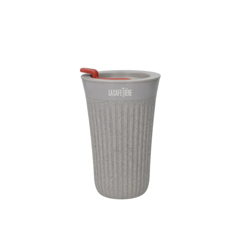 La Cafetière 'The Beanie' Taza de Café Reutilizable, Taza de Viaje Aislante con Cómodo Asa y A Prueba de Fugas, 90% Cáscara de Café Reciclada, 340ml