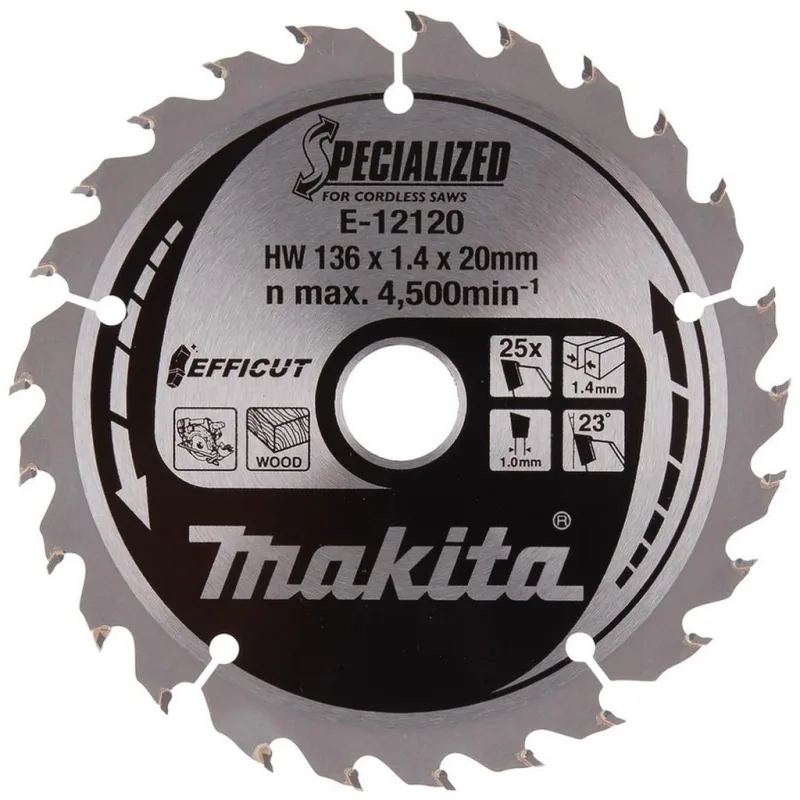 Makita E-12108 TCT Efficut - Hoja de sierra (136 x 20 x 25 T)