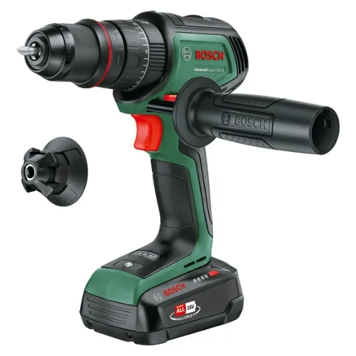 Bosch Taladro de percusión con batería AdvancedImpact 18V-80 QuickSnap (taladrar con percusión/atornillar; sist. 18V; Brushless; 82 Nm; portabrocas met. 13 mm; batería y cargador)