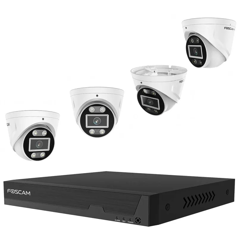 Foscam FN9108E-T4-2T LAN IP-Überwachungskamera-Set 8-channel with 4 Cámaras 3072 x 1728 Pixel
