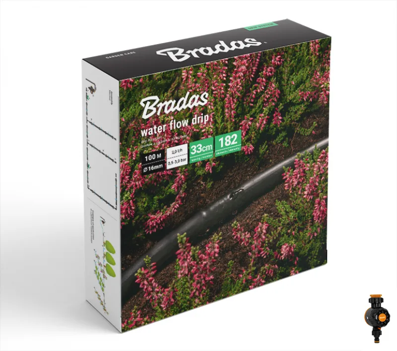 Tubo de riego por goteo Water Flow Drip, set de 100 metros con medidor de flujo de agua, riego eficiente para jardines y cultivos, fácil instalación.