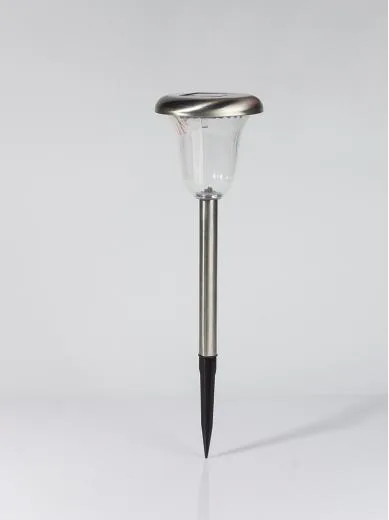 Volteno Lámpara solar para exterior, lámpara solar de jardín, lámpara solar con sensor crepuscular, lámpara de pie con estaca, luz solar, cromo LED IP44, resistente a la intemperie, blanco frío, 6000