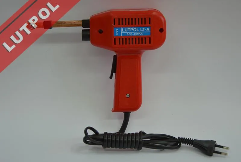 Lutpol Soldador transformador LT-A 75W 230V, ideal para trabajos de precisión en electrónica y bricolaje, diseño resistente y eficiente, calentamiento rápido, color negro.