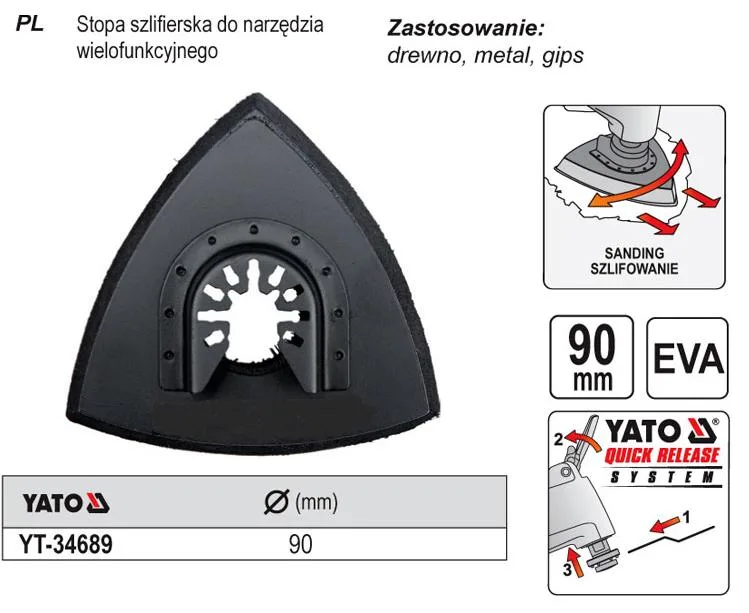 Yato YT-34689 accesorio para herramienta multifunción Cabezal lijadora
