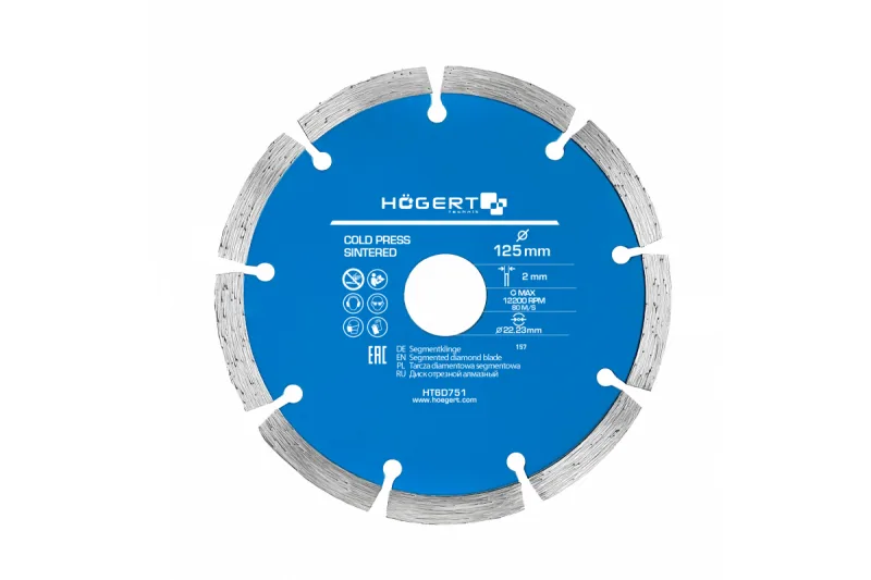 Högert Technik - Disco de diamante 125 mm - El disco de diamante es para cortar las baldosas cerámicas y para cortar las superficies de los materiales de construcción