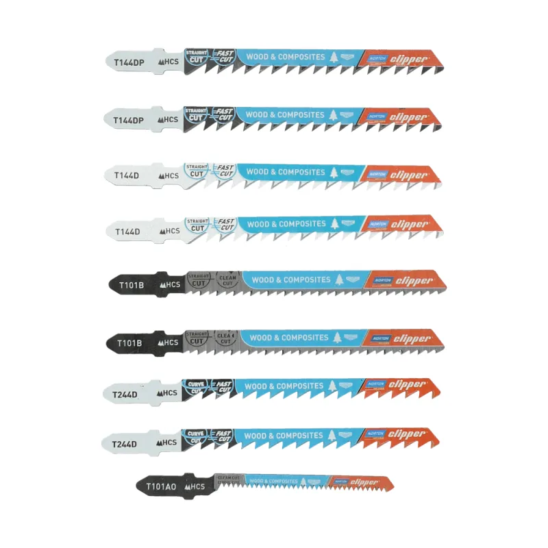 Conjunto de Sierras Norton T Mix 10 Piezas, Corte Rápido y Preciso en Madera, Metal y Plásticos, Alta Durabilidad