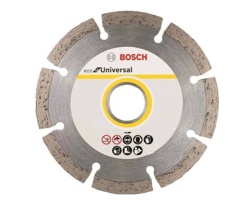 Disco de diamante Bosch 2608615027 Universal Turbo, Ø 230 x 22.33 mm, ideal para corte rápido y preciso en materiales duros, alta durabilidad, perfecto para trabajos profesionales.
