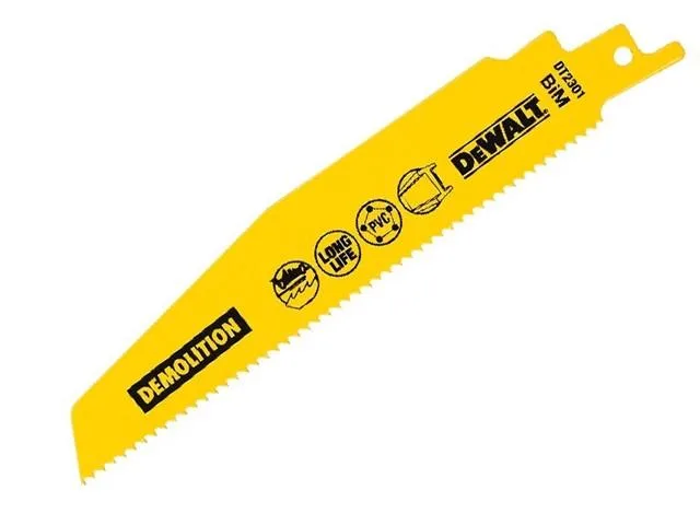 DeWalt DT2308L-QZ - Hoja de sierra sable bi-metal Extreme 2x de demolición, longitud: 228 mm, paso de diente: 1 mm para uso general