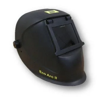 Máscara de casco para soldadura ESAB ECO ARC 2, visor 90 x 110, ideal para protección en soldadura, diseño ergonómico, alta visibilidad, ligera y resistente