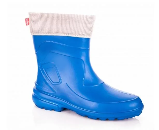 LEMIGO Mujer Botas de goma Jessy 800 | Botas impermeables para lluvia | Diseño en Azul (Koronblume/Grau), Talla 39 EU, ligeras y cómodas para exteriores.