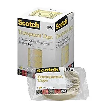 Scotch Cinta Adhesiva Transparente - 8 rollos - 19mm x 66m - Cinta Adhesiva para Uso General para el Colegio, el Hogar y la Oficina