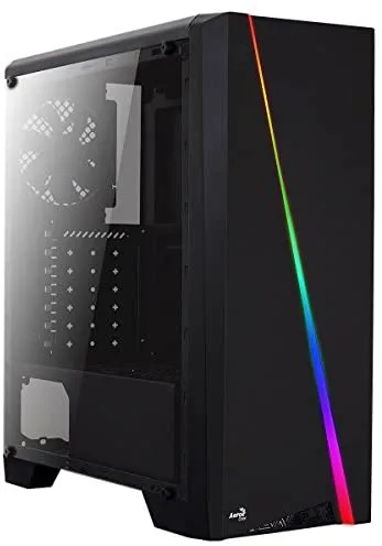 Aerocool CYLON, Caja Ordenador ATX, LED RGB Flow Frontal + Ventana Lateral, Negro