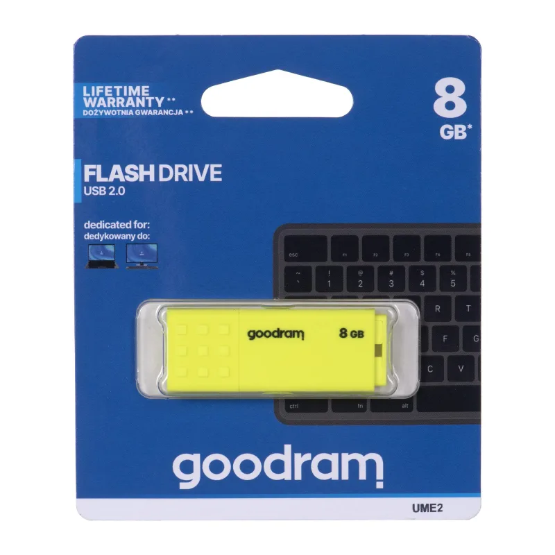Goodram UME2 unidad flash USB 8 GB USB tipo A 2.0 Amarillo
