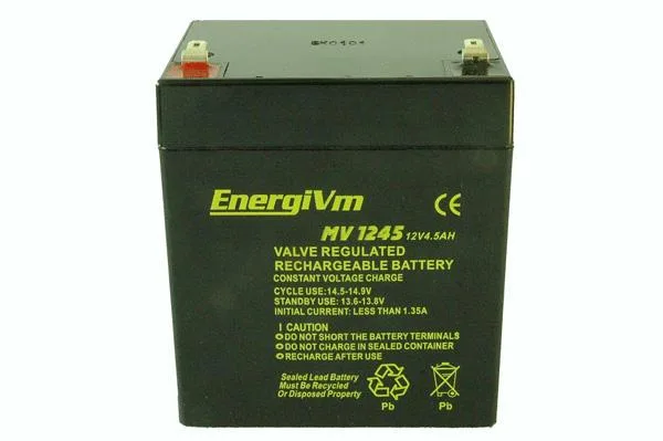 Bateria PLOMO 12V 4,5Ah AGM 90x70x107mm ENERGIVM