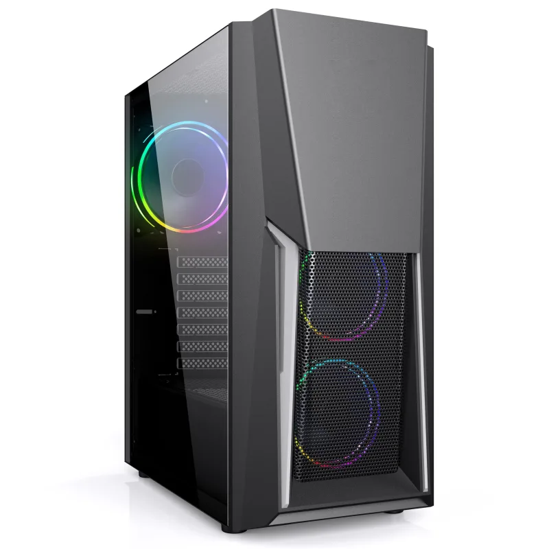 DROXIO Accesorios PC y Portátiles Marca Modelo Caja ATX Gaming Burner Crist TEMPLAD RGB