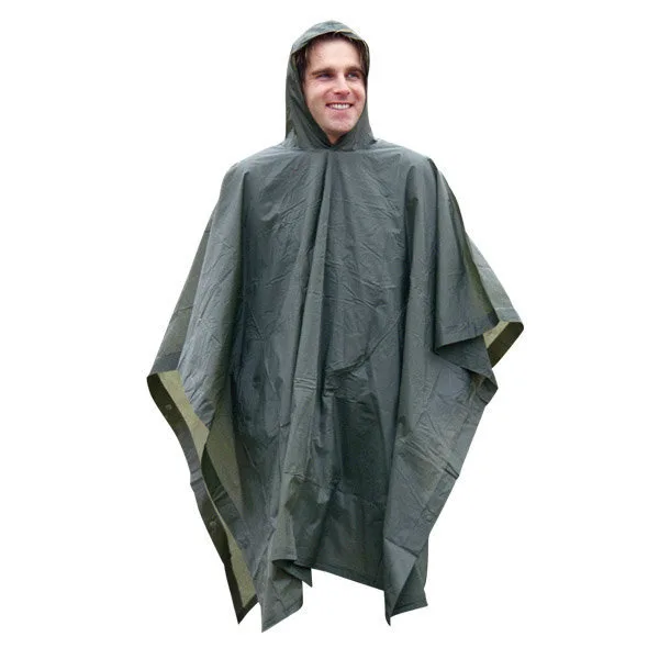 Poncho de Vinilo verde Olivo a prueba de lluvia Parabellum 50000