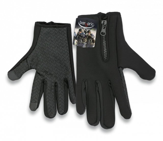 Guantes Negros Barbaric de talla única, apto para dispositivos móviles