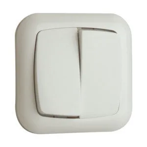 Doble interruptor empotrable 6 A/250 V Electro Dh 36.530/DC, color blanco, 8430552083985