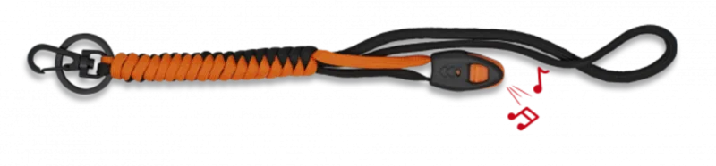 Llavero Paracord Con Silbato Barbaric con paracord de 200 cm en naranja y negro, en blister
