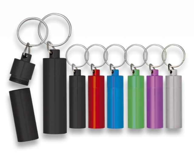 Llavero bote estanco Albainox, colores aleatorios, tamaño de 6 cm, contenido 1 unidad