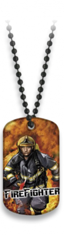 Placa Con Cadena De Bolas Albainox Fire Fighter, impresión 3D, dimensiones 2,8 x 5 cm