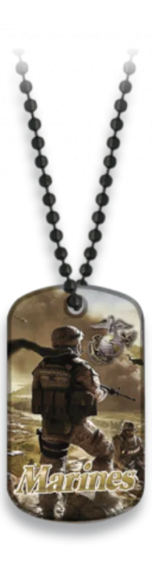 Chapa militar Con Cadena De Bolas Marines, impresión 3D, dimensiones 2,8 x 5 cm