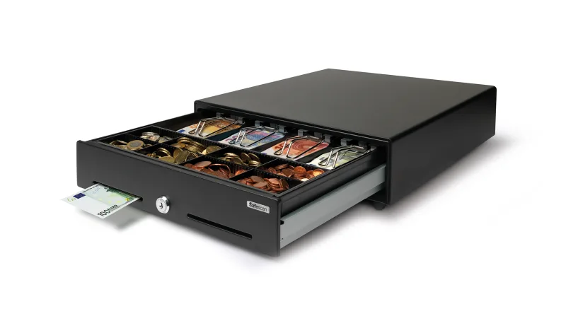 Cajón Portamonedas Safescan Sd-3540 para negocios de volumen medio tales como escuelas, cafeterías de oficinas, clubes