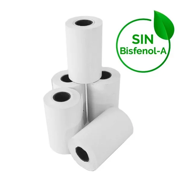 Approx Pack de 10 Rollos de Papel Termico de 57X35Mm Libre de Bisfenol a