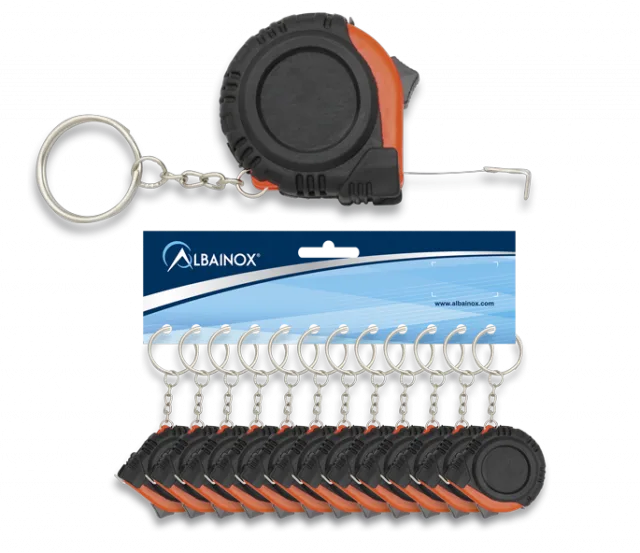 Llavero metro Albainox, color naranja y negro, contenido 1 unidad