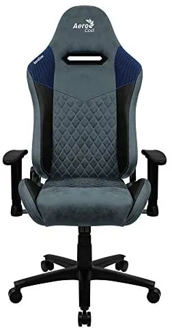Aerocool DUKEBL, Silla Gaming, AeroSuede Transpirable, Respaldo Ajustable, Azul