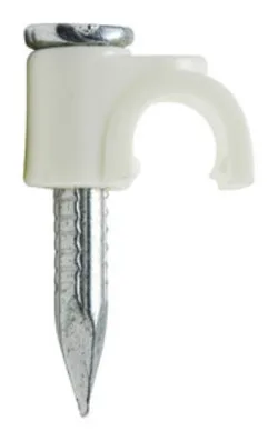 Grapa Cable Manguera Redonda 6mm BLANCA (Precio 100 Unidades)