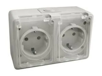 Base Enchufe Schuko Doble Superficie Estanco IP44