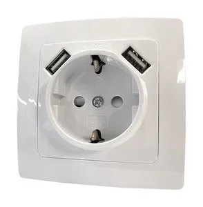 Base Enchufe Schuko Con 2 Tomas USB