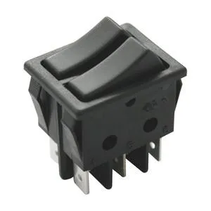 Conmutador Basculante Doble Bipolar 16A250Vac NEGRO