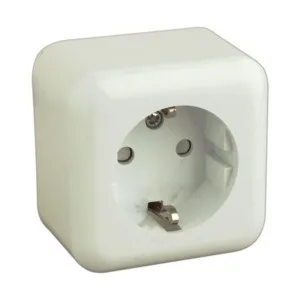 Base Enchufe Schuko Superficie BLANCO