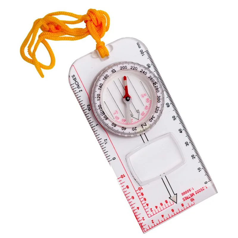 Brújula de Aceite para mapa con lupa y regla para medición, en caja de presentación