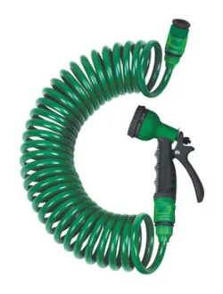 Kit Manguera Jardin Espiral 10m Con Pistola 7 Funciones