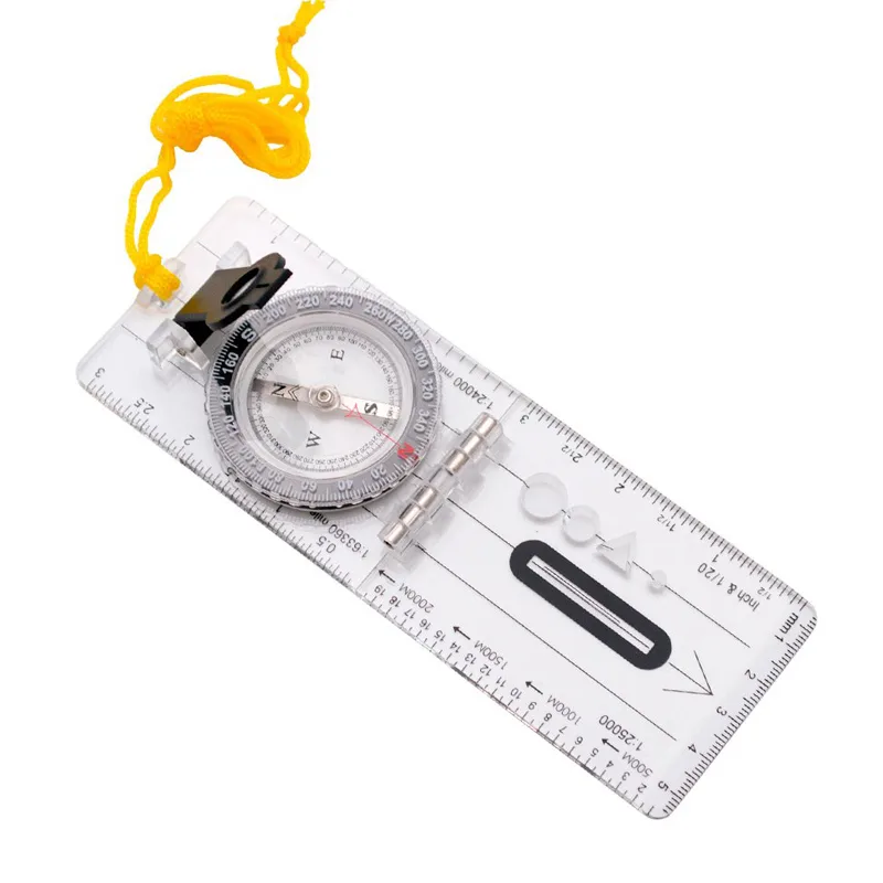 Brújula para mapas con regla para camping y supervivencia, en caja de presentación